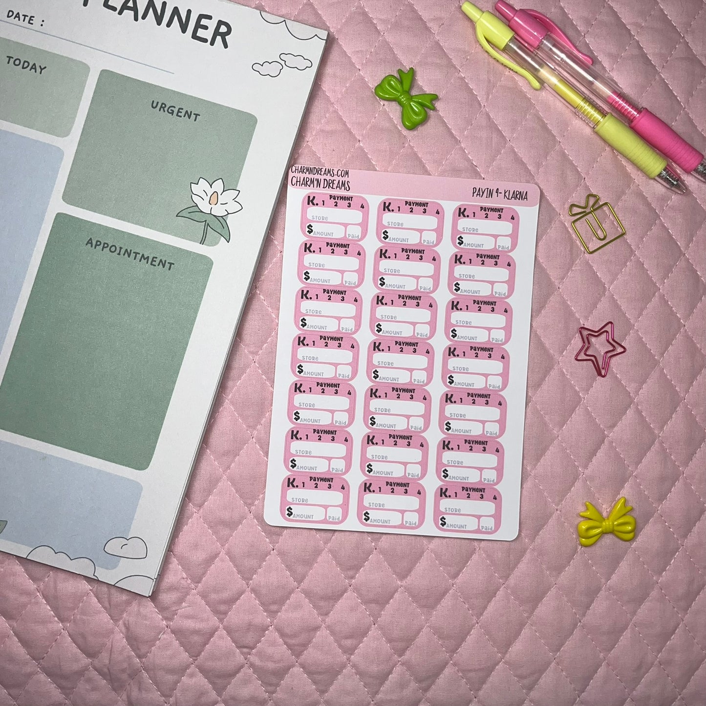 Klarna- Pay in 4 Tracker Planner Stickers