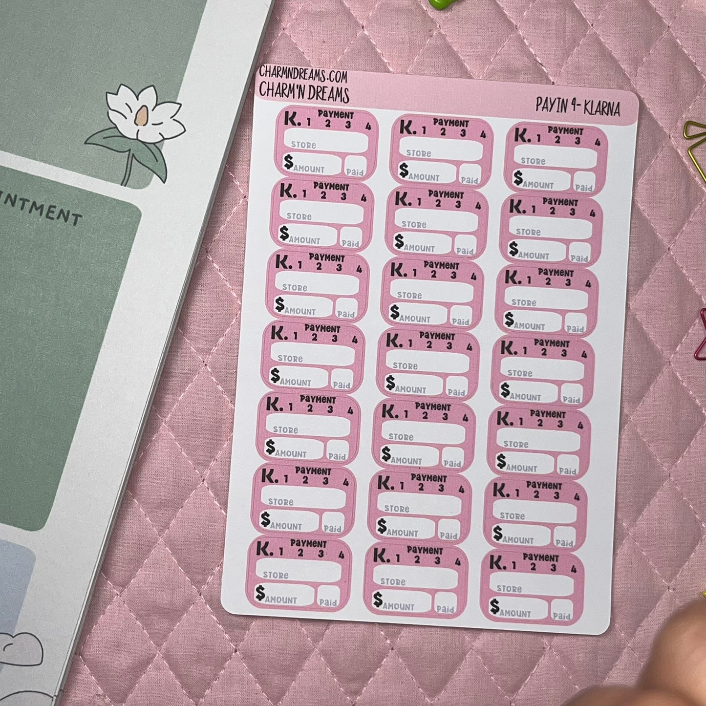 Klarna- Pay in 4 Tracker Planner Stickers