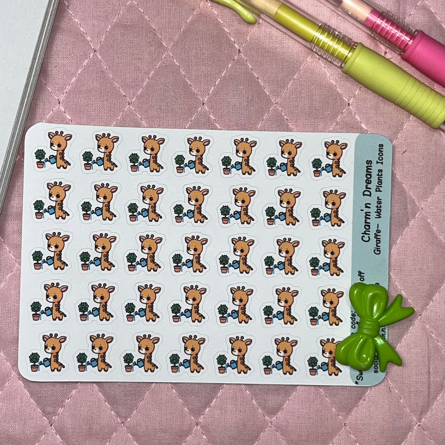 Giraffe Water Plants Icon Planner Stickers