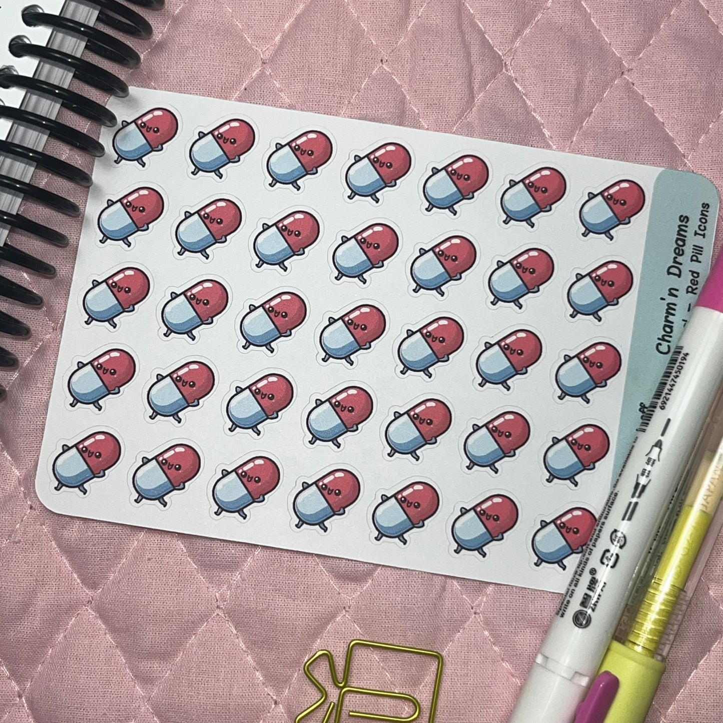 Medical Red Pill Icon Planner Stickers