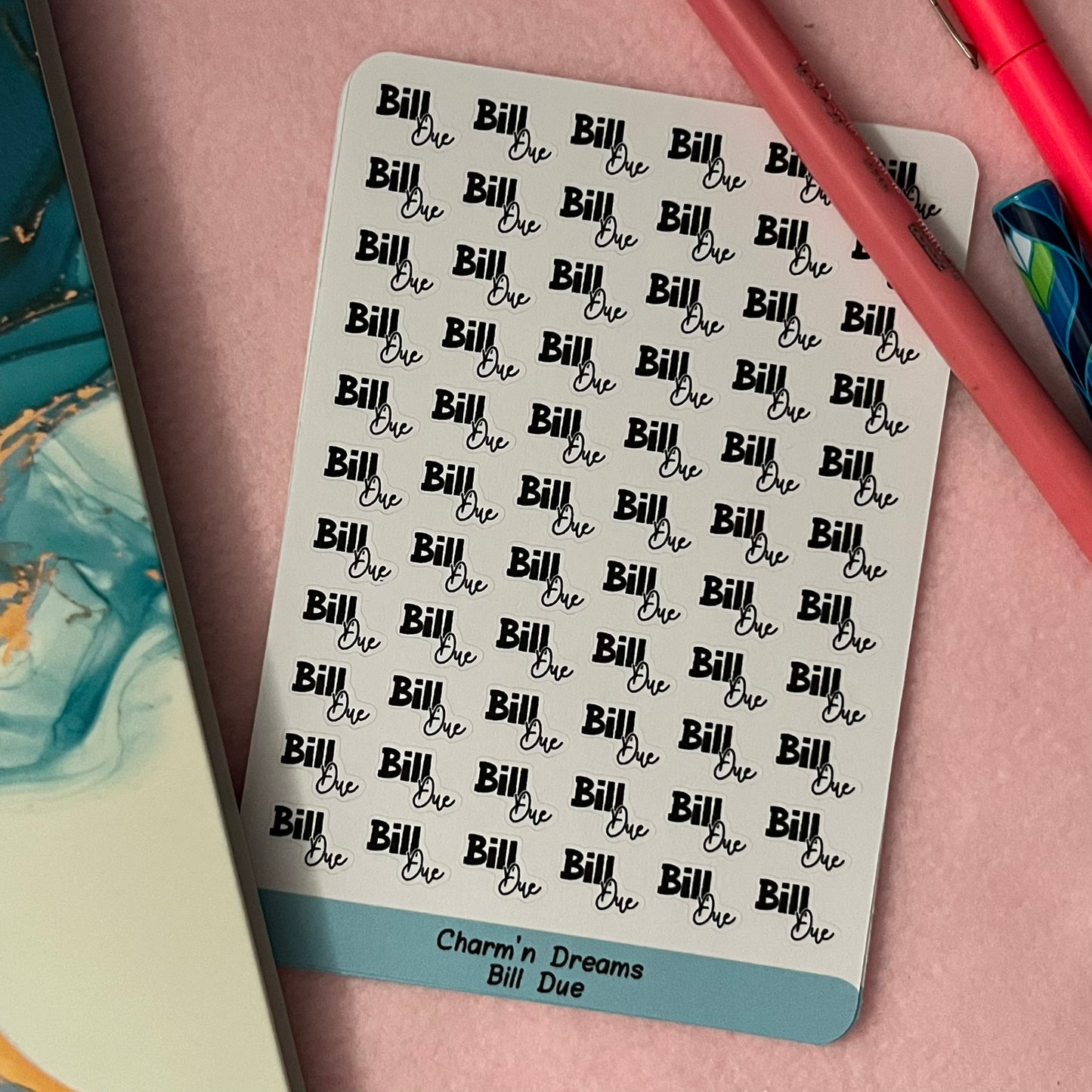 Bill Due Functional Planner Stickers