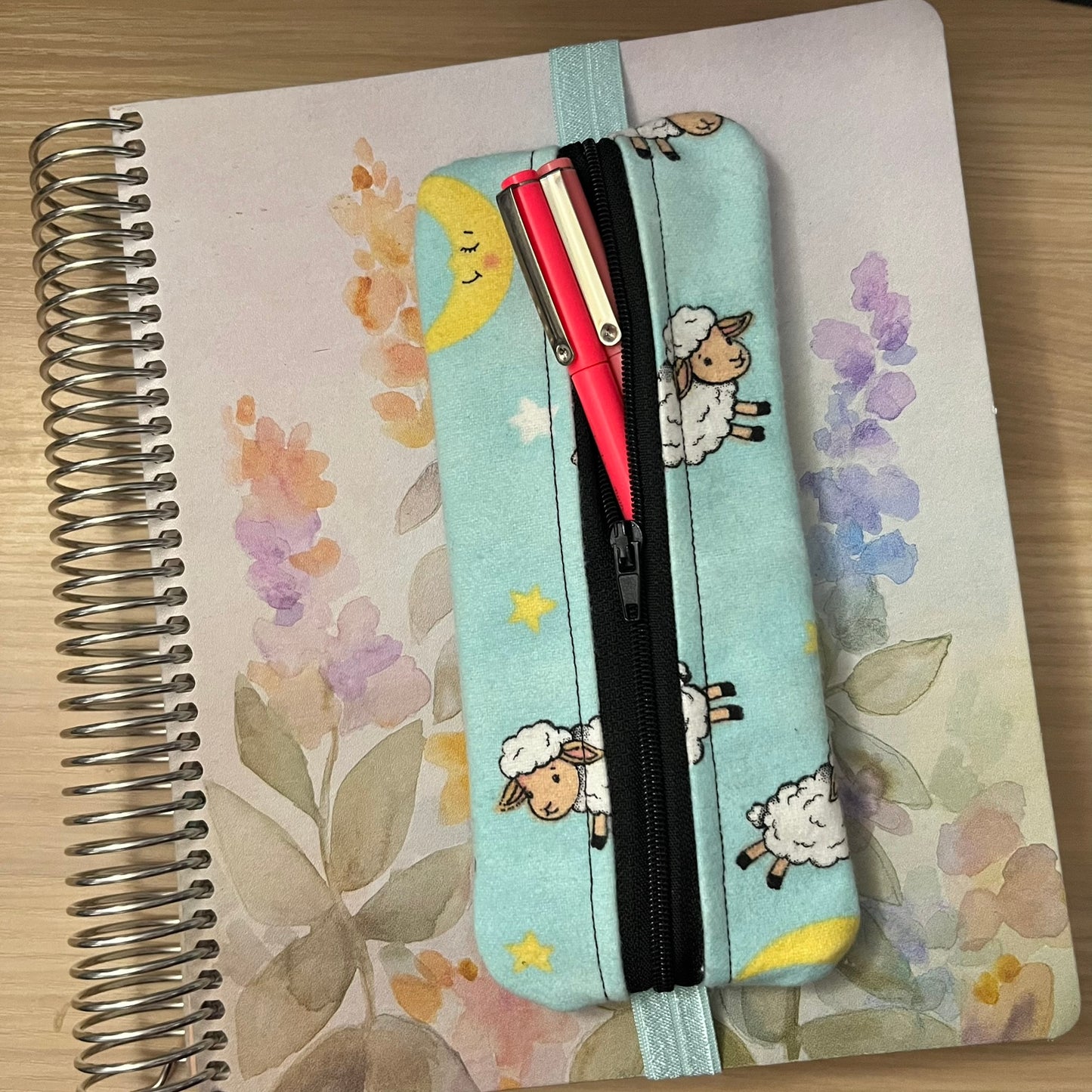 LIMITED EDITION/ January 25' Counting Sheep and Moons Elastic Pen Holder Pouch