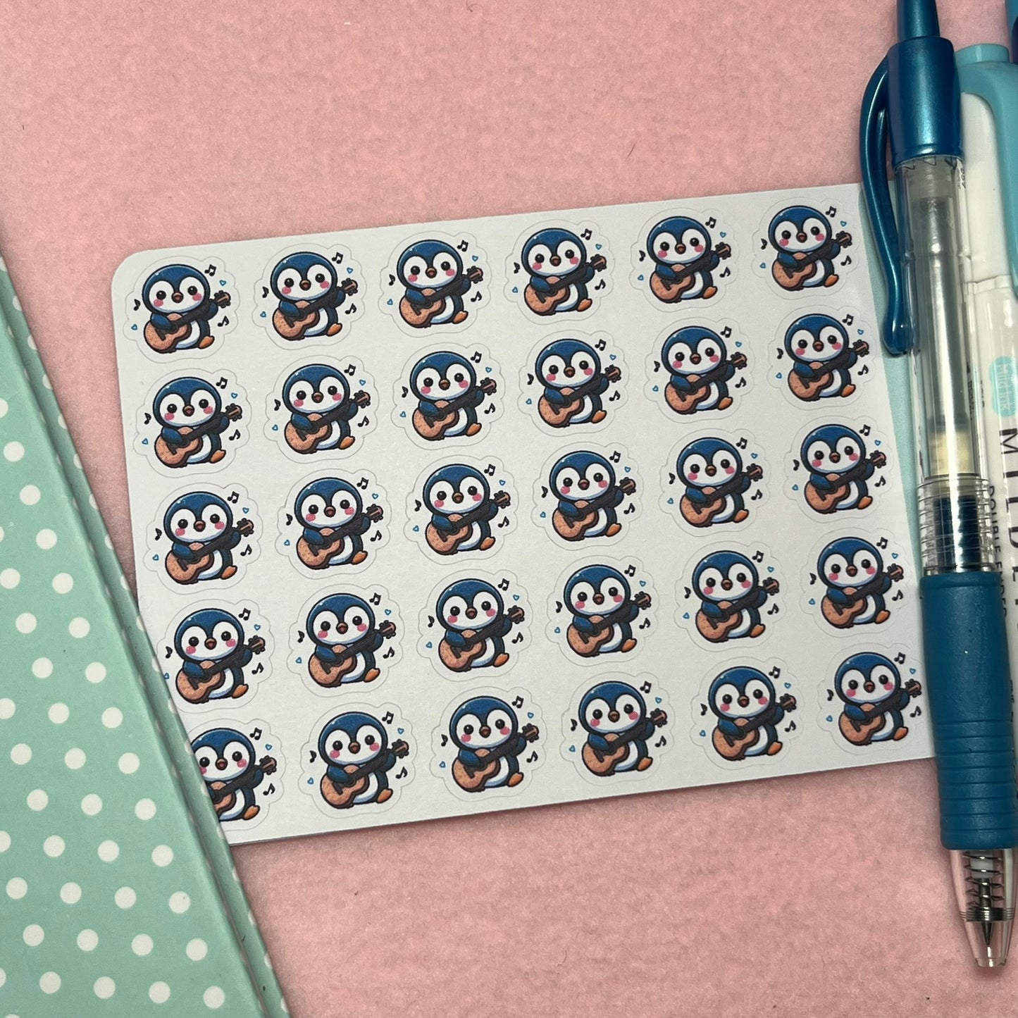 Penguin Guitar Icon Planner Stickers