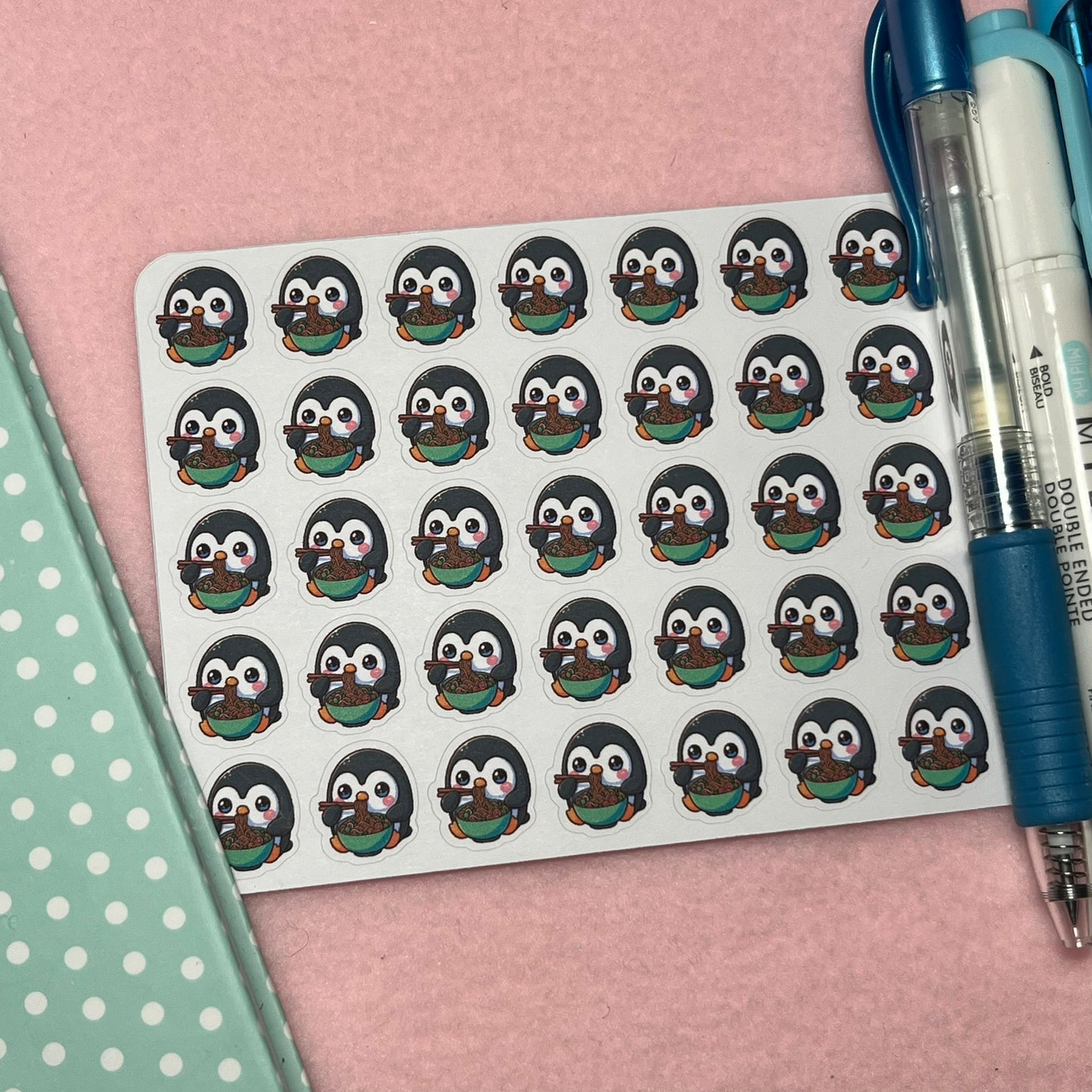 Penguin Lunch/ Dinner Noods Icon Planner Stickers