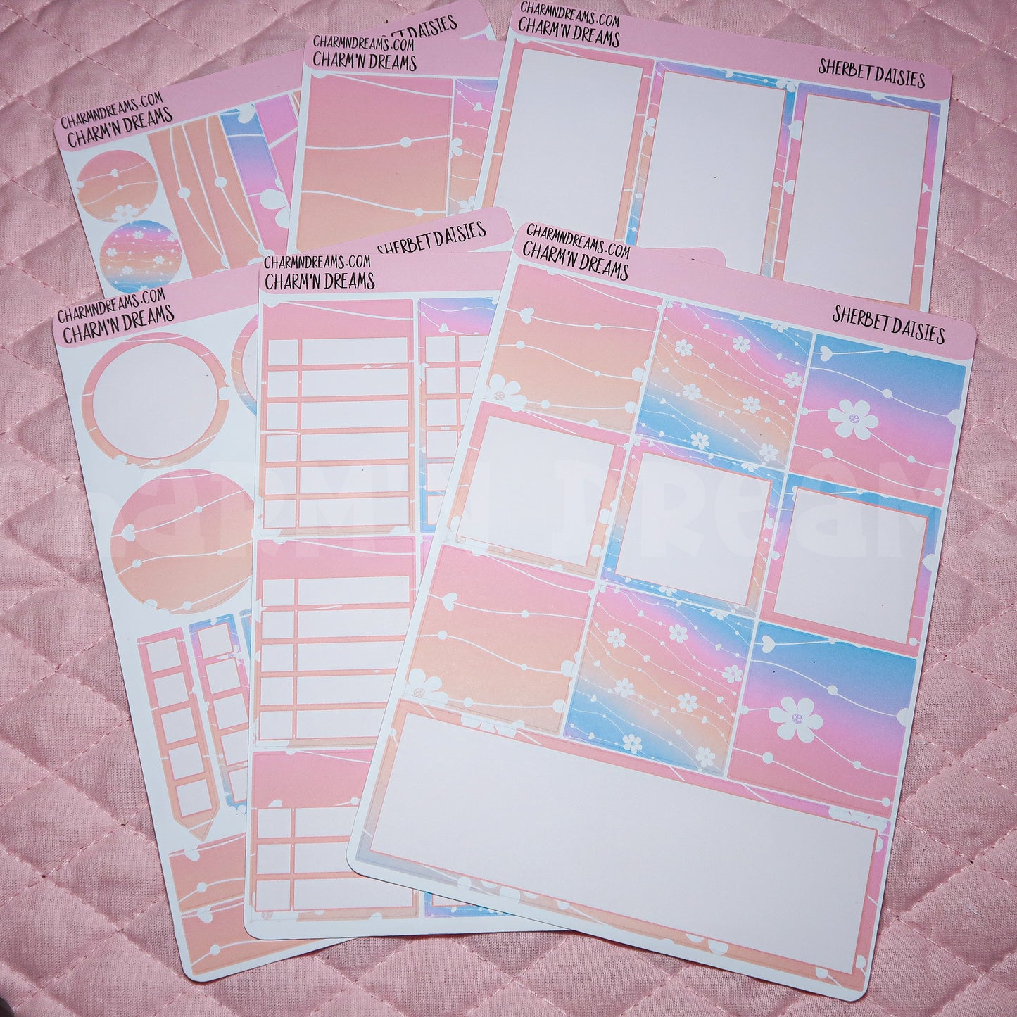 Sherbet Daisies Planner Sticker Kit