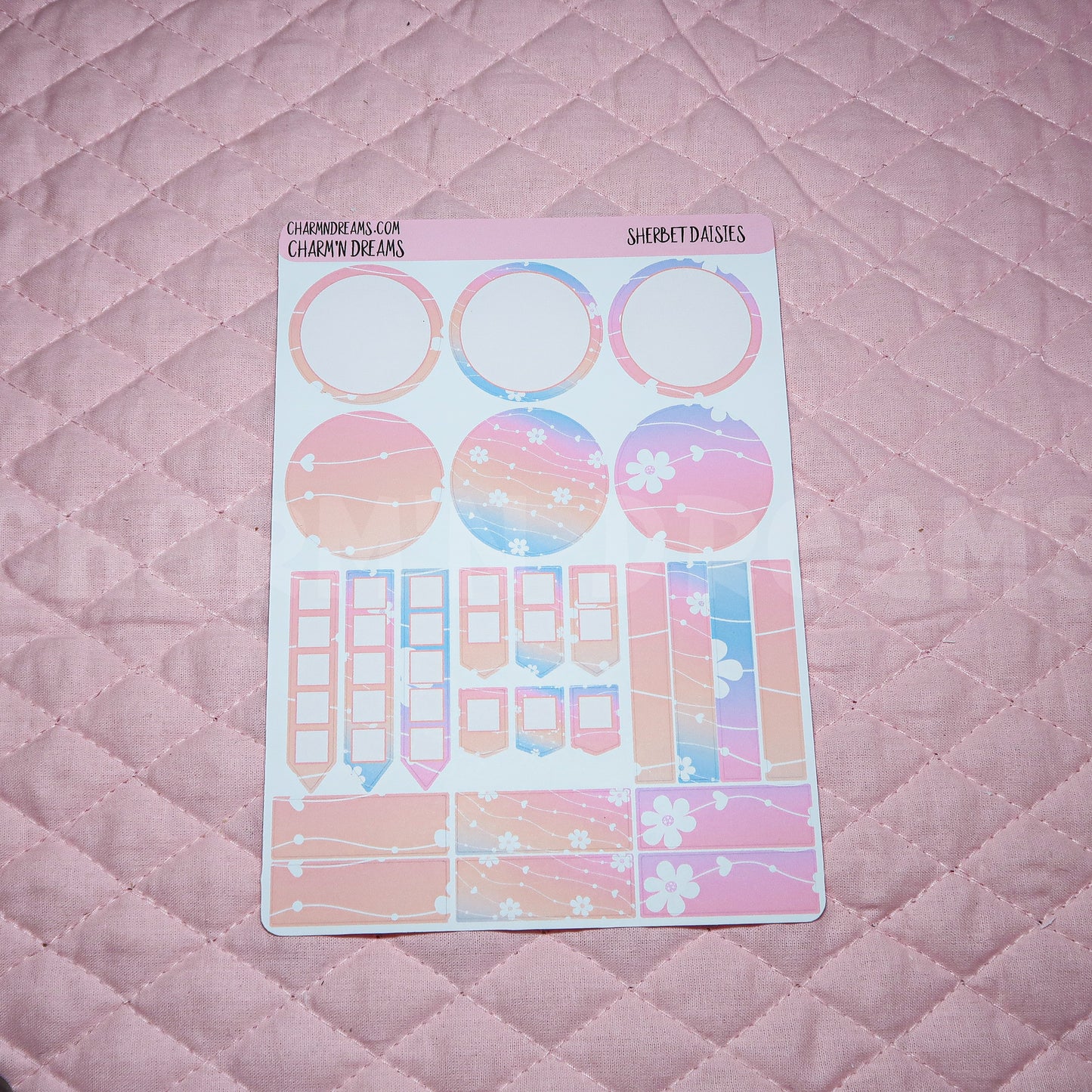 Sherbet Daisies Planner Sticker Kit