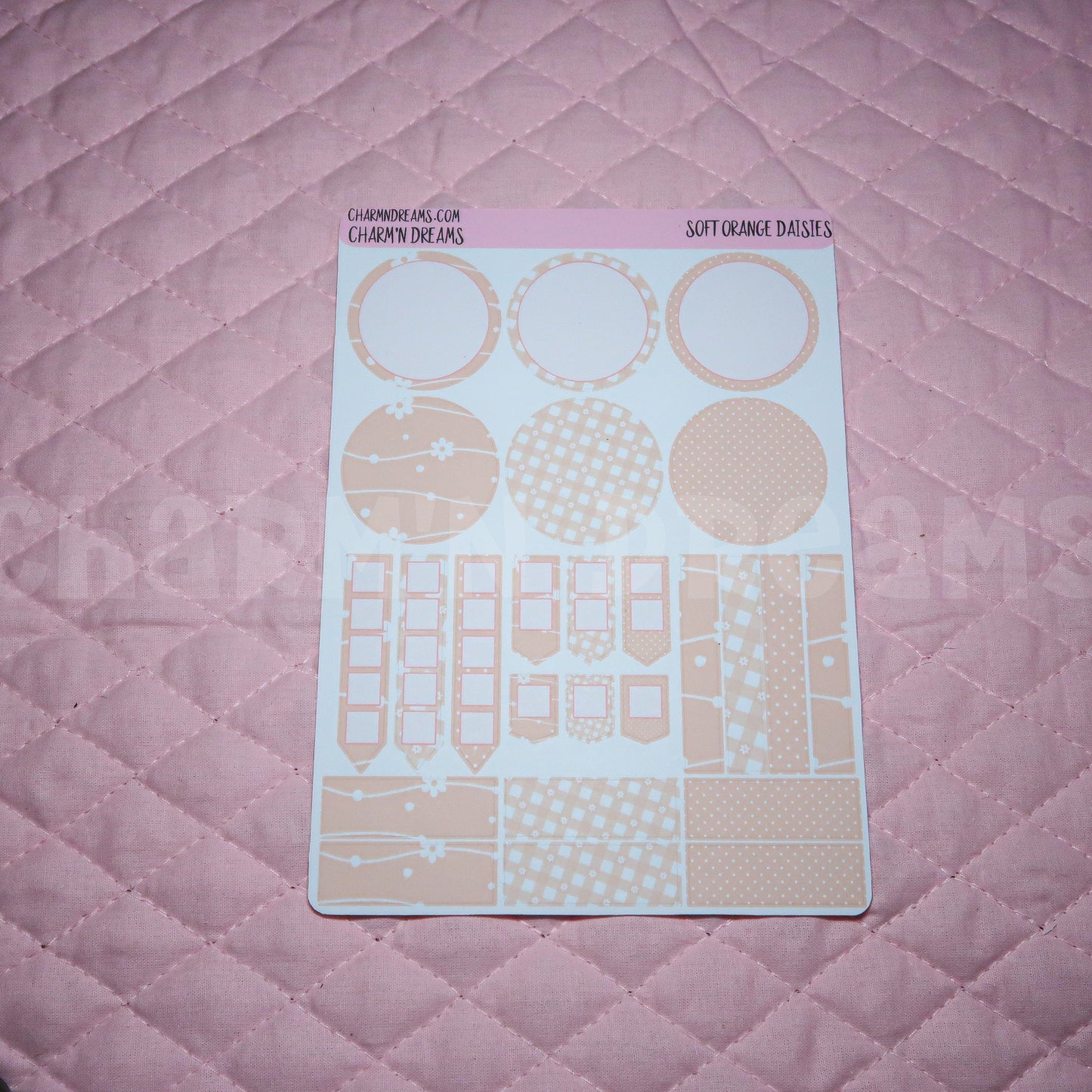 Soft Orange Daisies Planner Sticker Kit