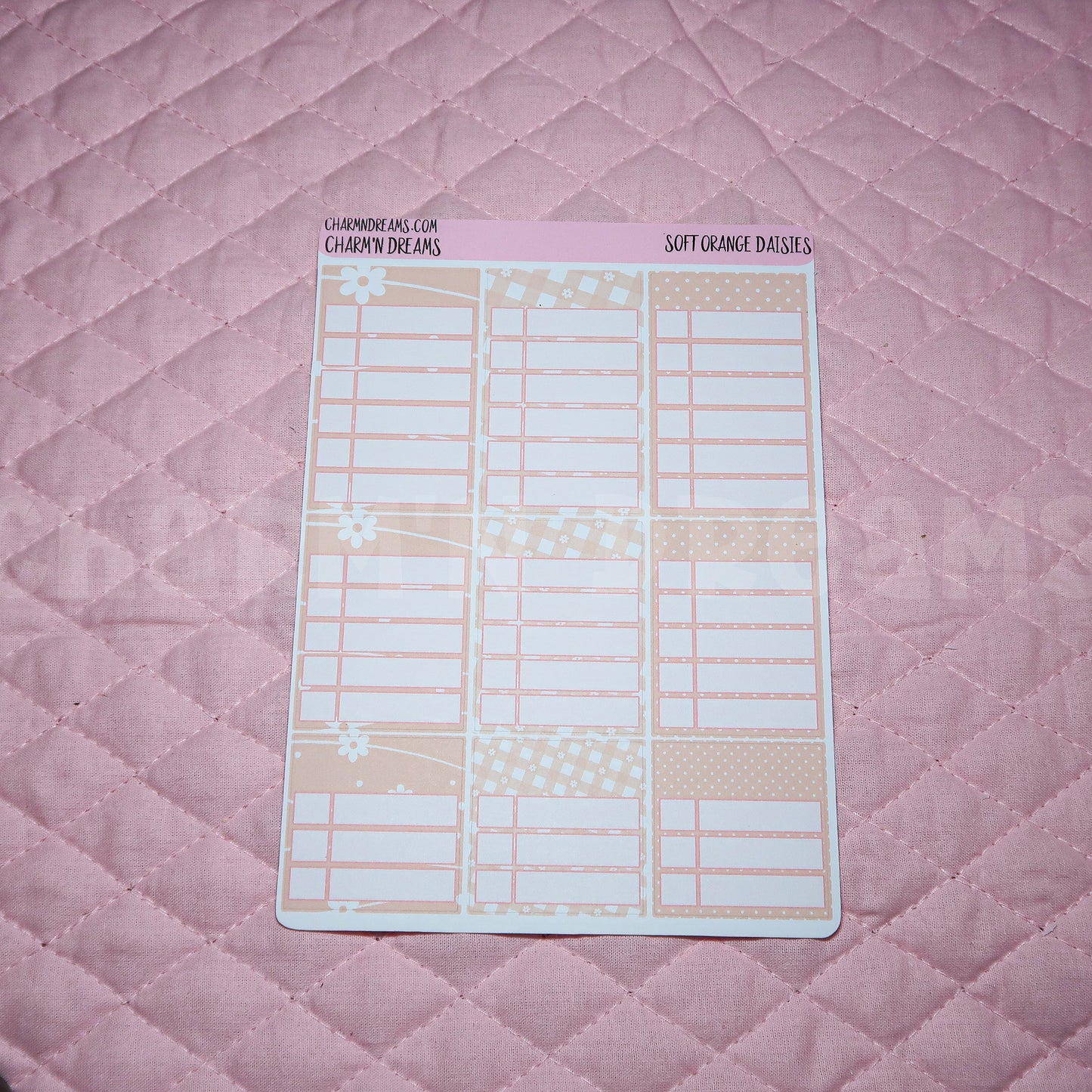 Soft Orange Daisies Planner Sticker Kit