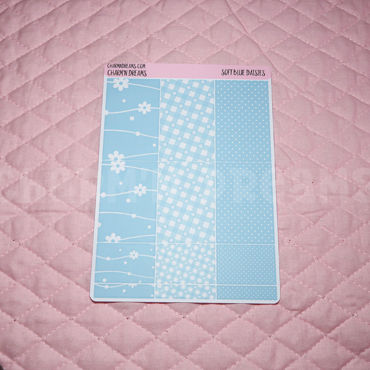 Soft Blue Daisies Planner Sticker Kit