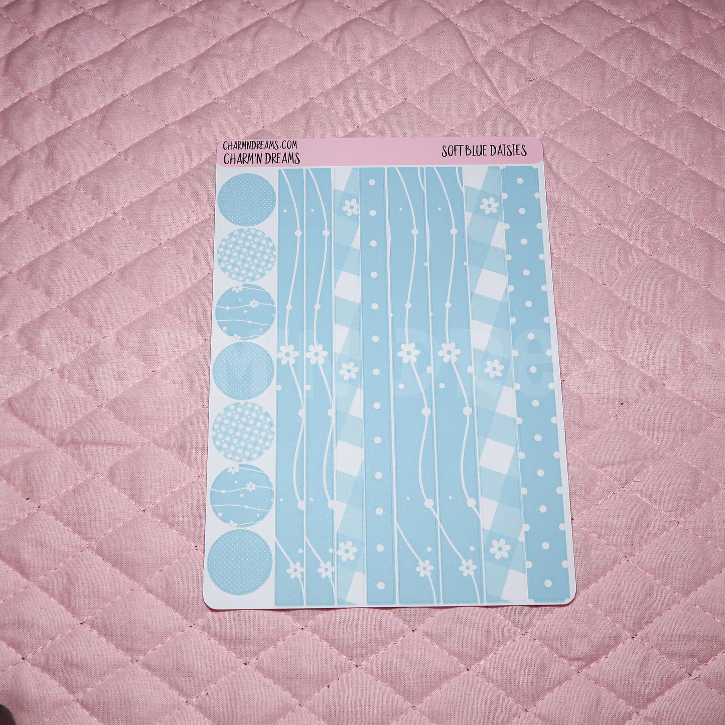 Soft Blue Daisies Planner Sticker Kit