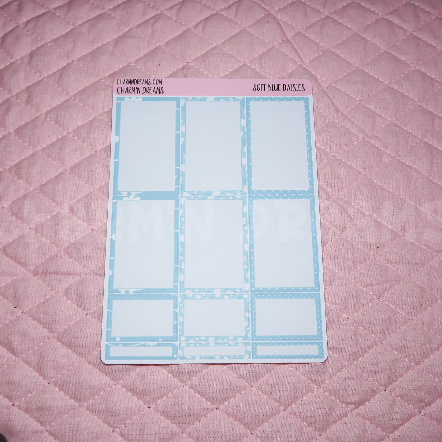 Soft Blue Daisies Planner Sticker Kit