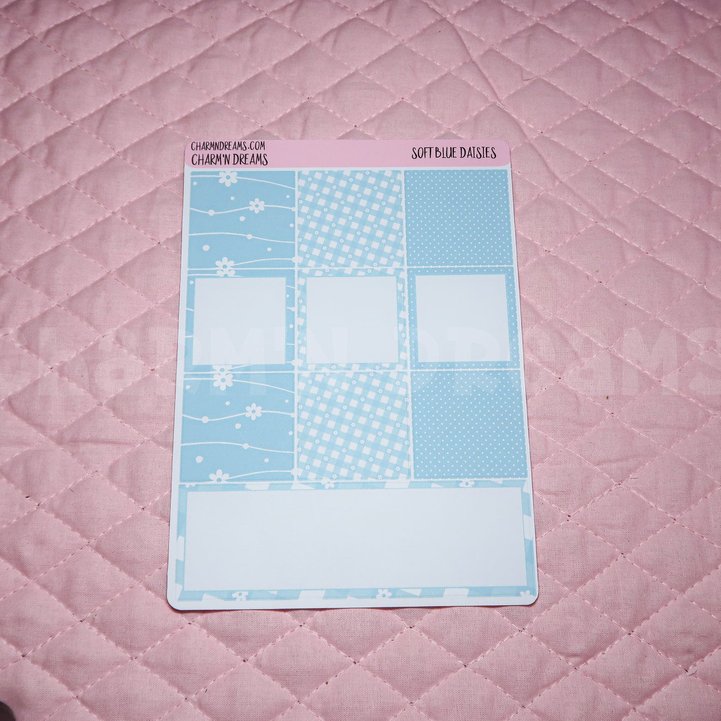 Soft Blue Daisies Planner Sticker Kit