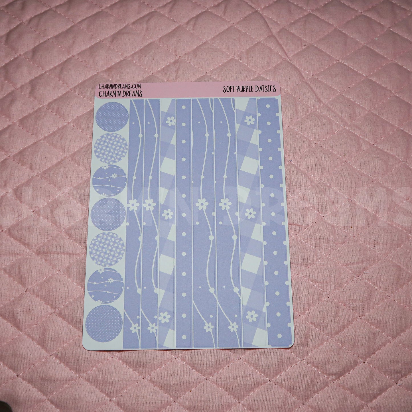 Soft Purple Daisies Planner Sticker Kit