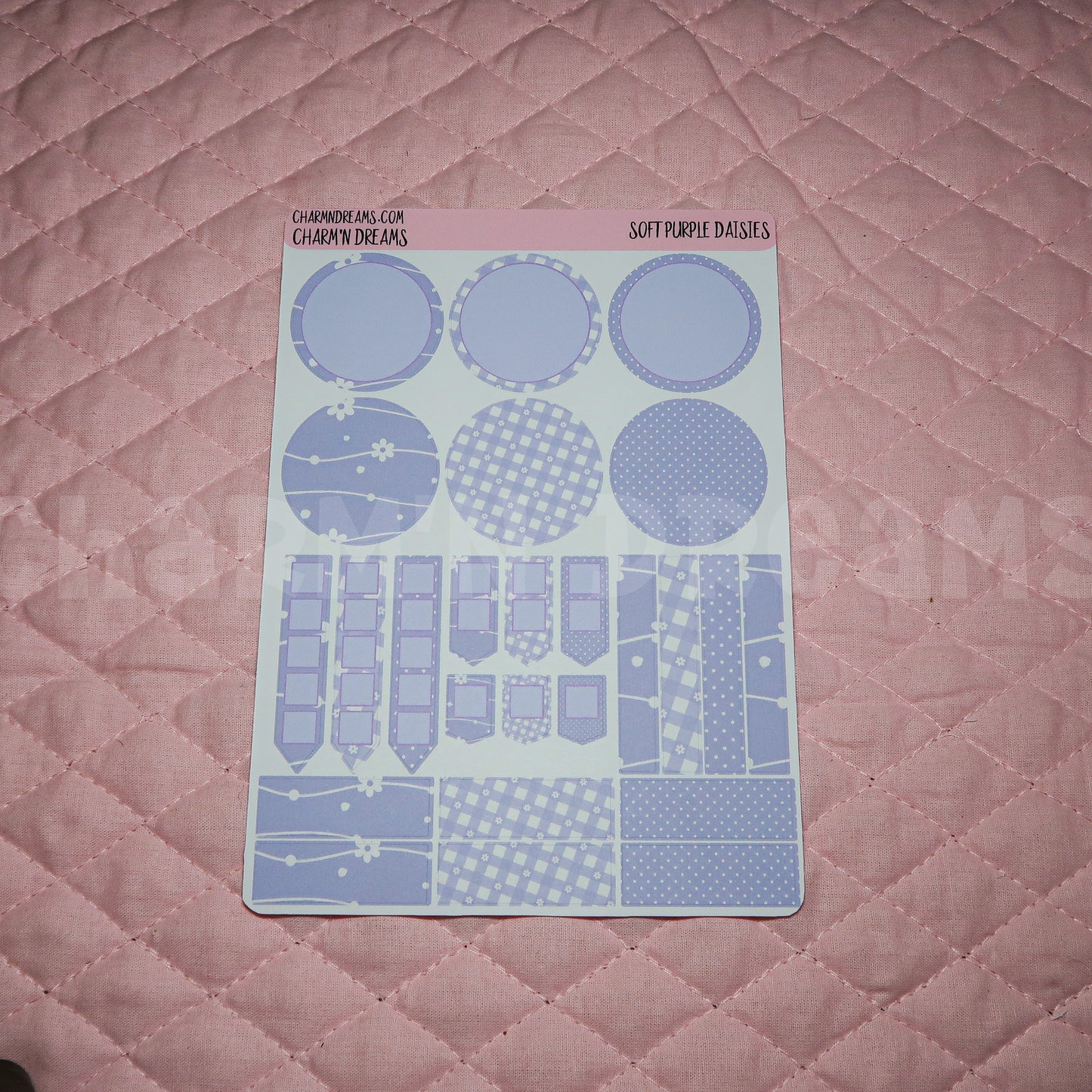 Soft Purple Daisies Planner Sticker Kit