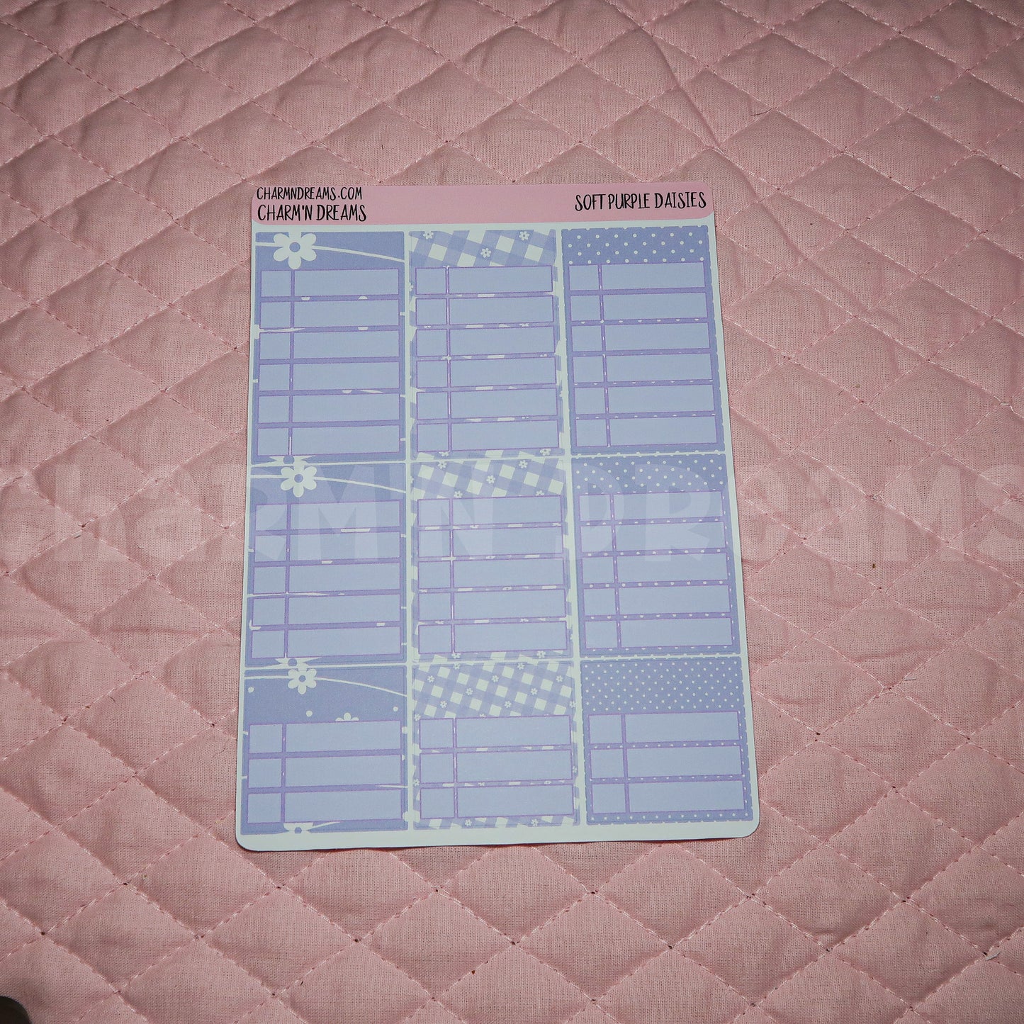 Soft Purple Daisies Planner Sticker Kit