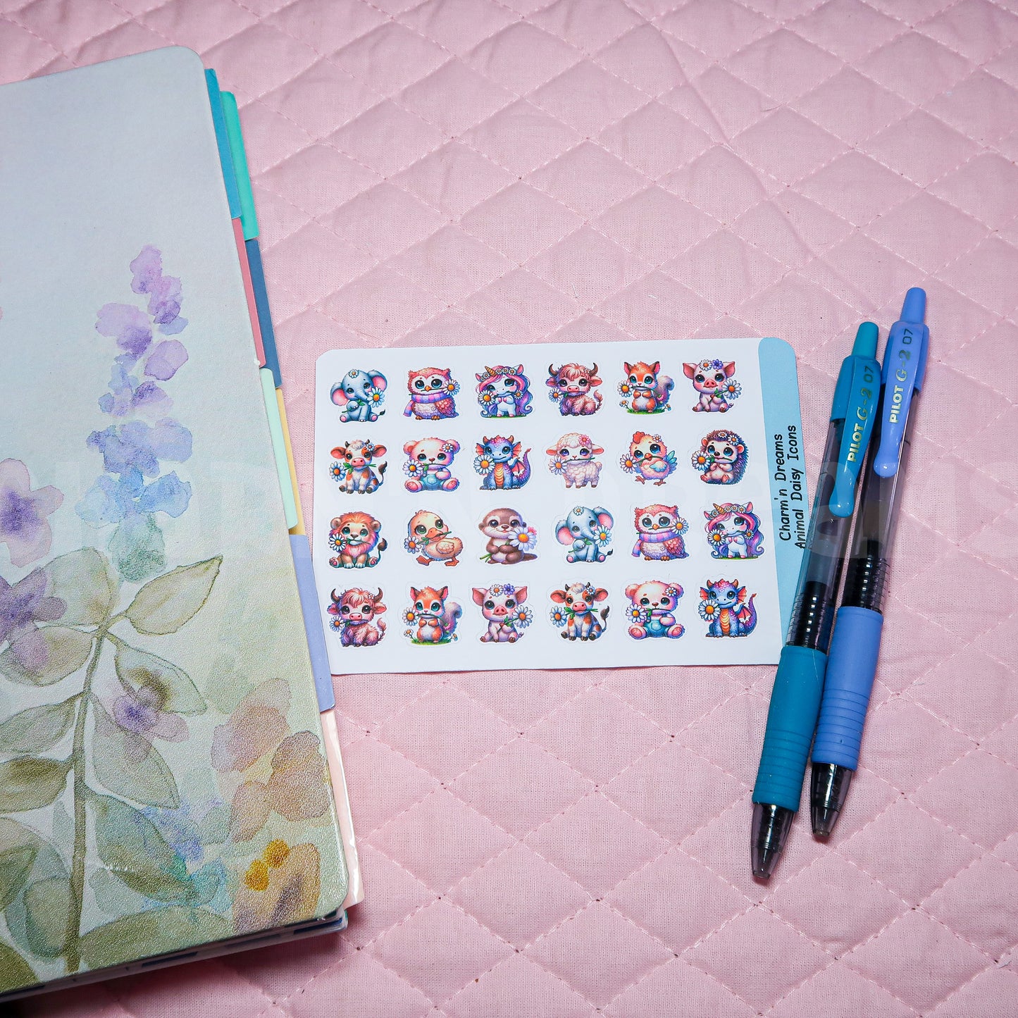 Animal Daisy Icon Planner Stickers