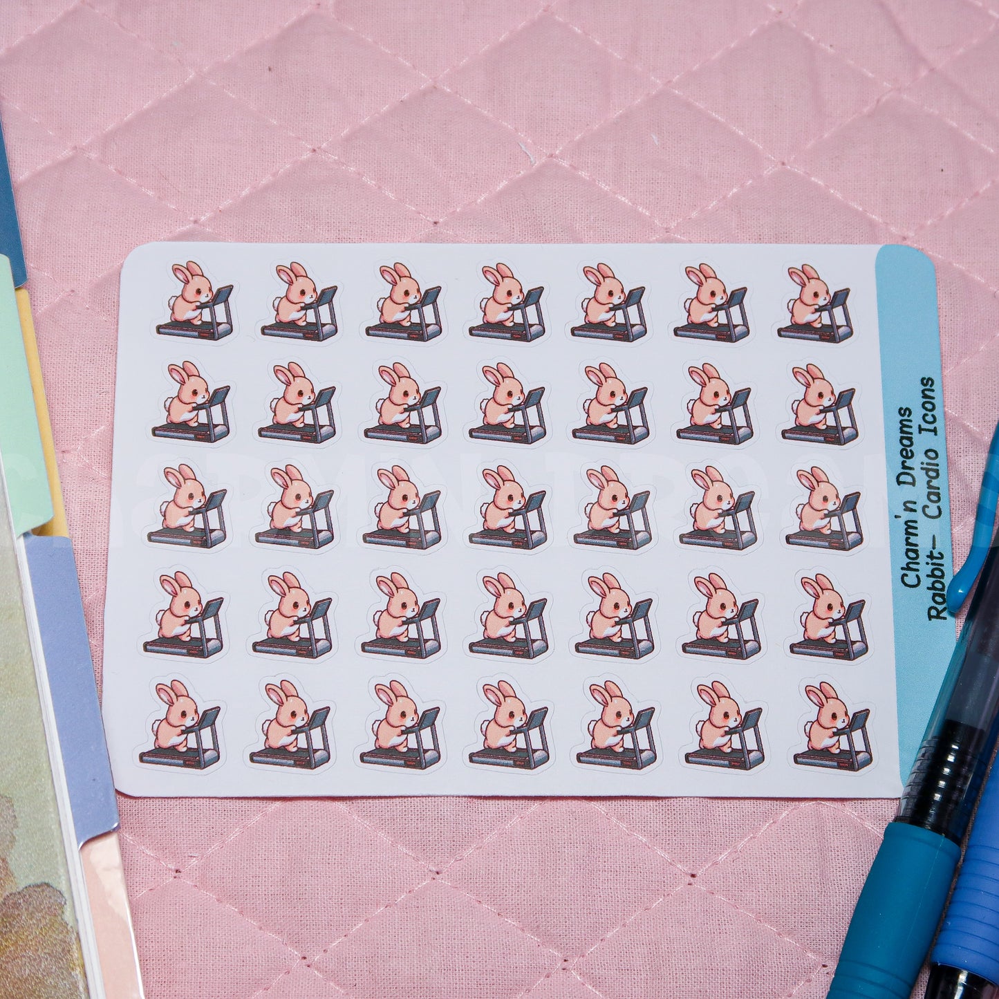 Rabbit Cardio Icon Planner Stickers