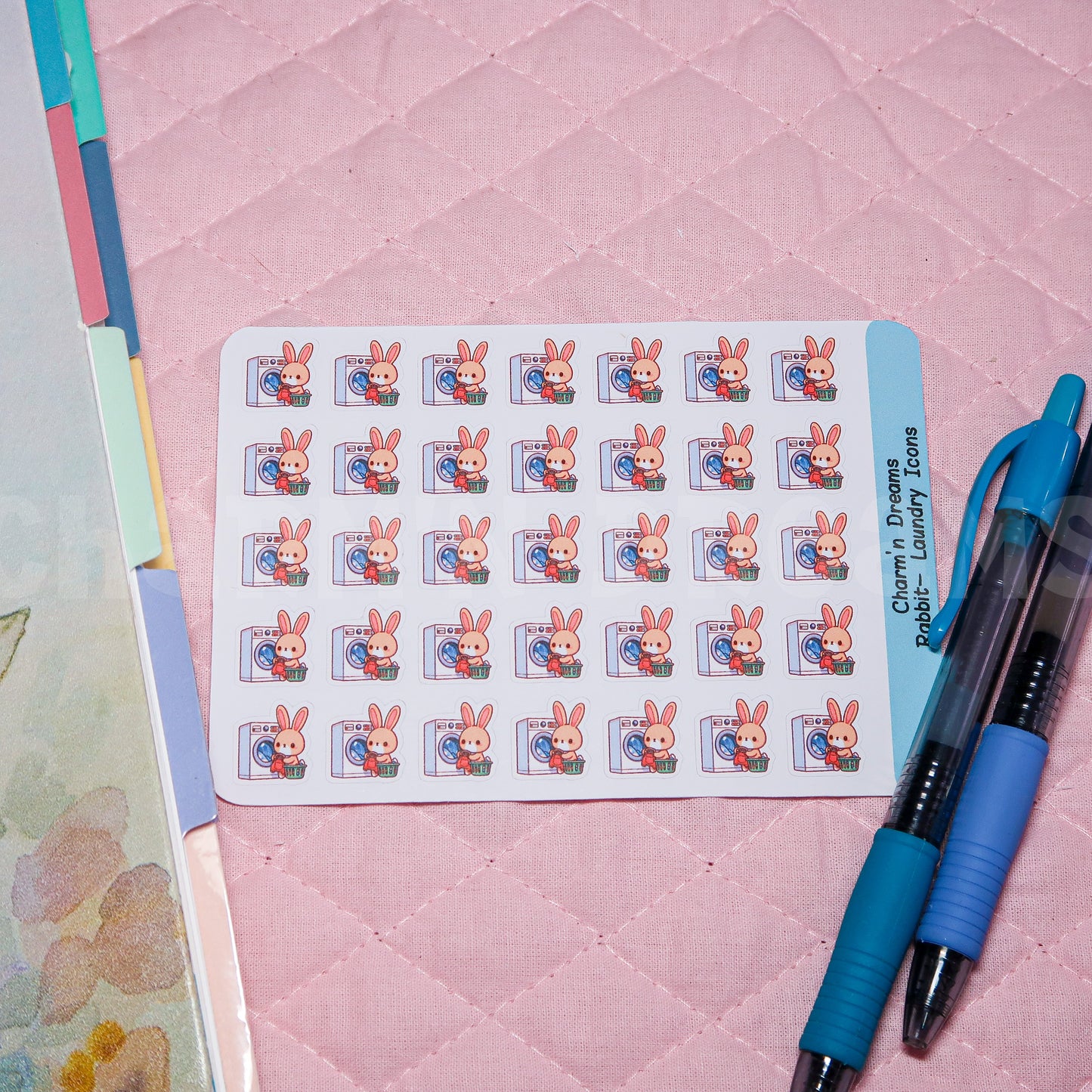 Rabbit Laundry Icon Planner Stickers