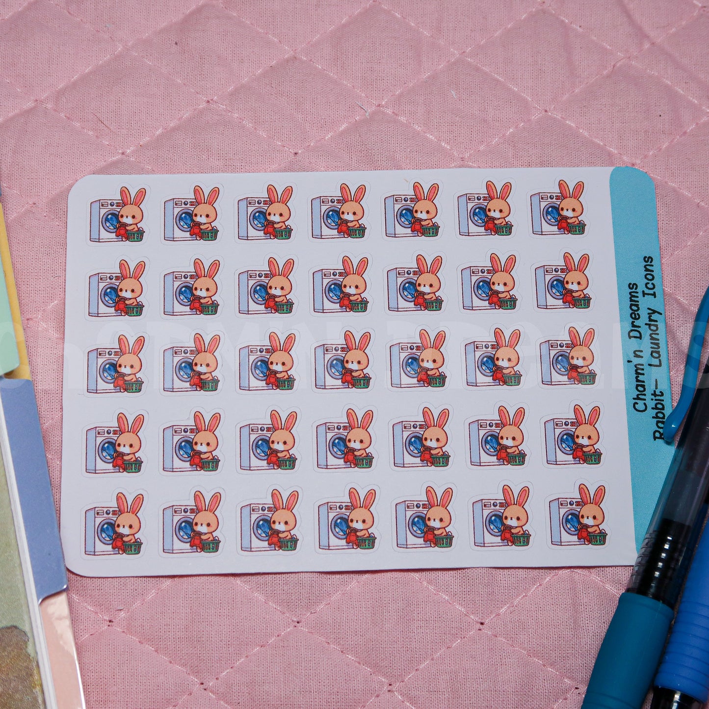 Rabbit Laundry Icon Planner Stickers