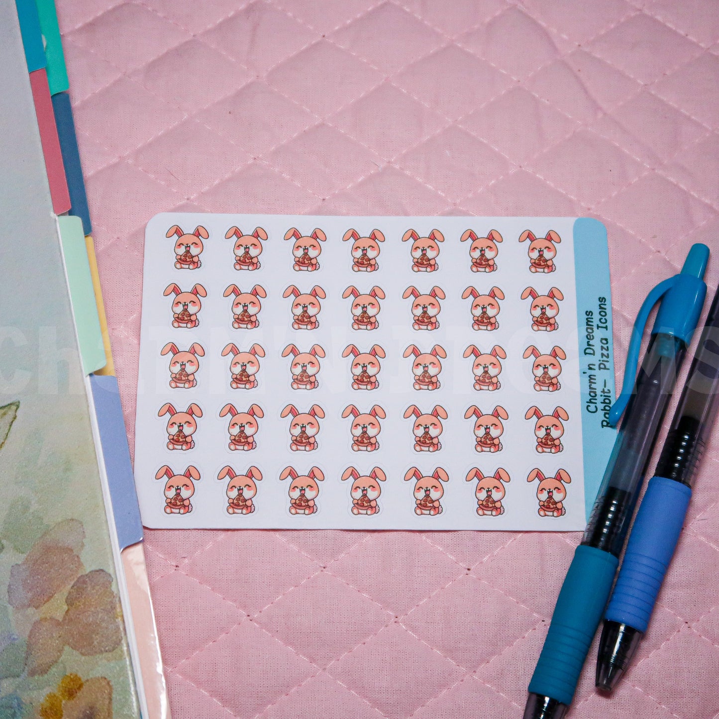 Rabbit Pizza Icon Planner Stickers