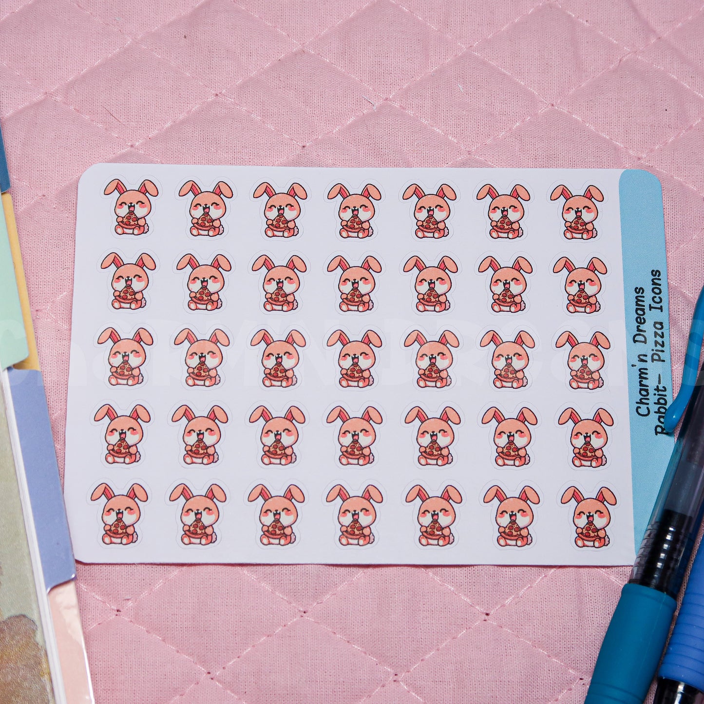 Rabbit Pizza Icon Planner Stickers