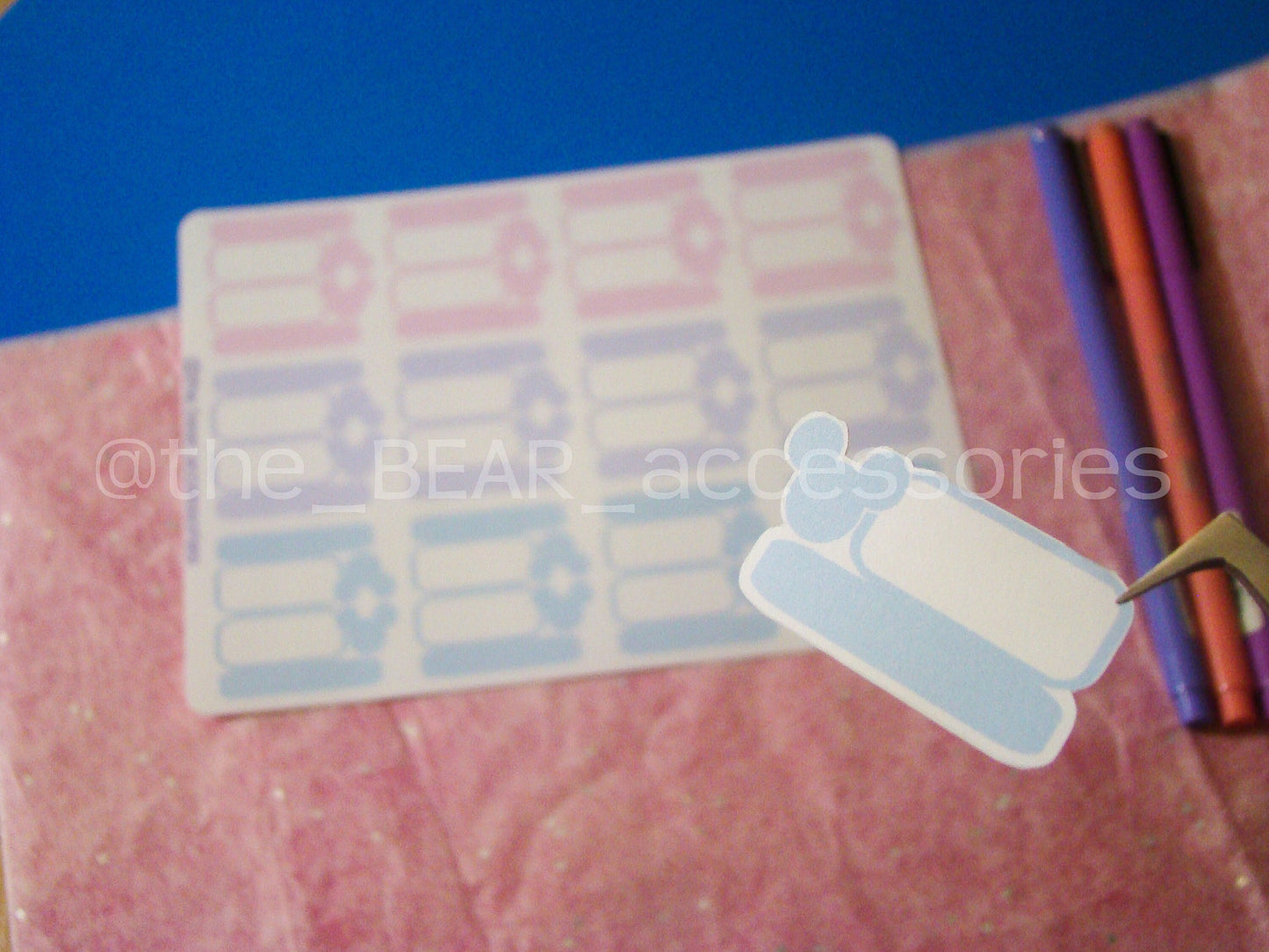 Pastel Mouse dot page tab stickers- Tab organizng planner stickers - character themed box stickers- the bear accessories