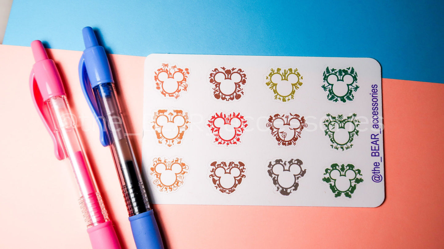 Animal Safari paper planner icon stickers- Wild Animals stickers- Iconic planner stickers- theBEARaccessories