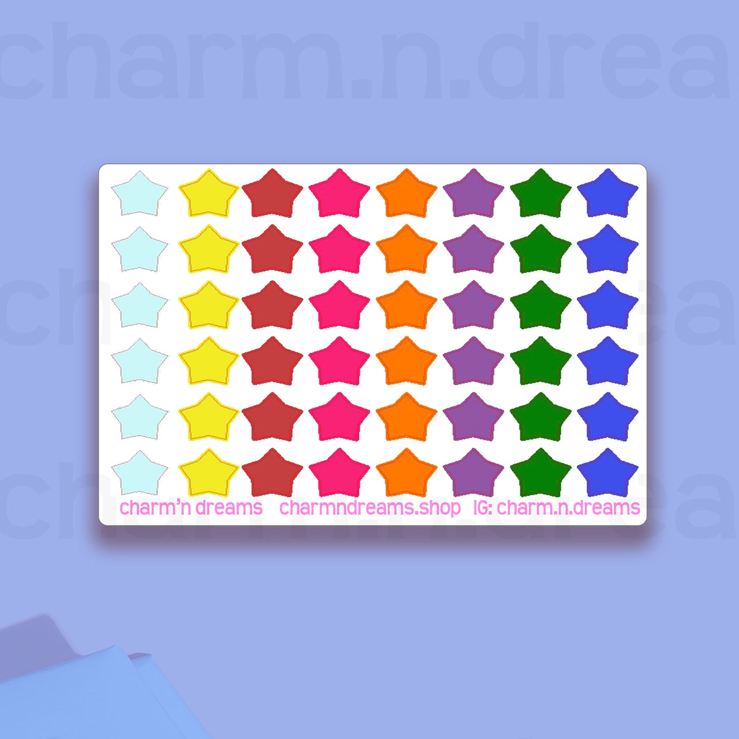 Rainbow Star Marker Planner Stickers