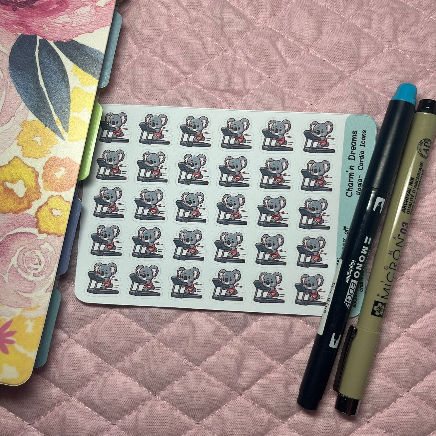 Koala Cardio Icon Planner Stickers