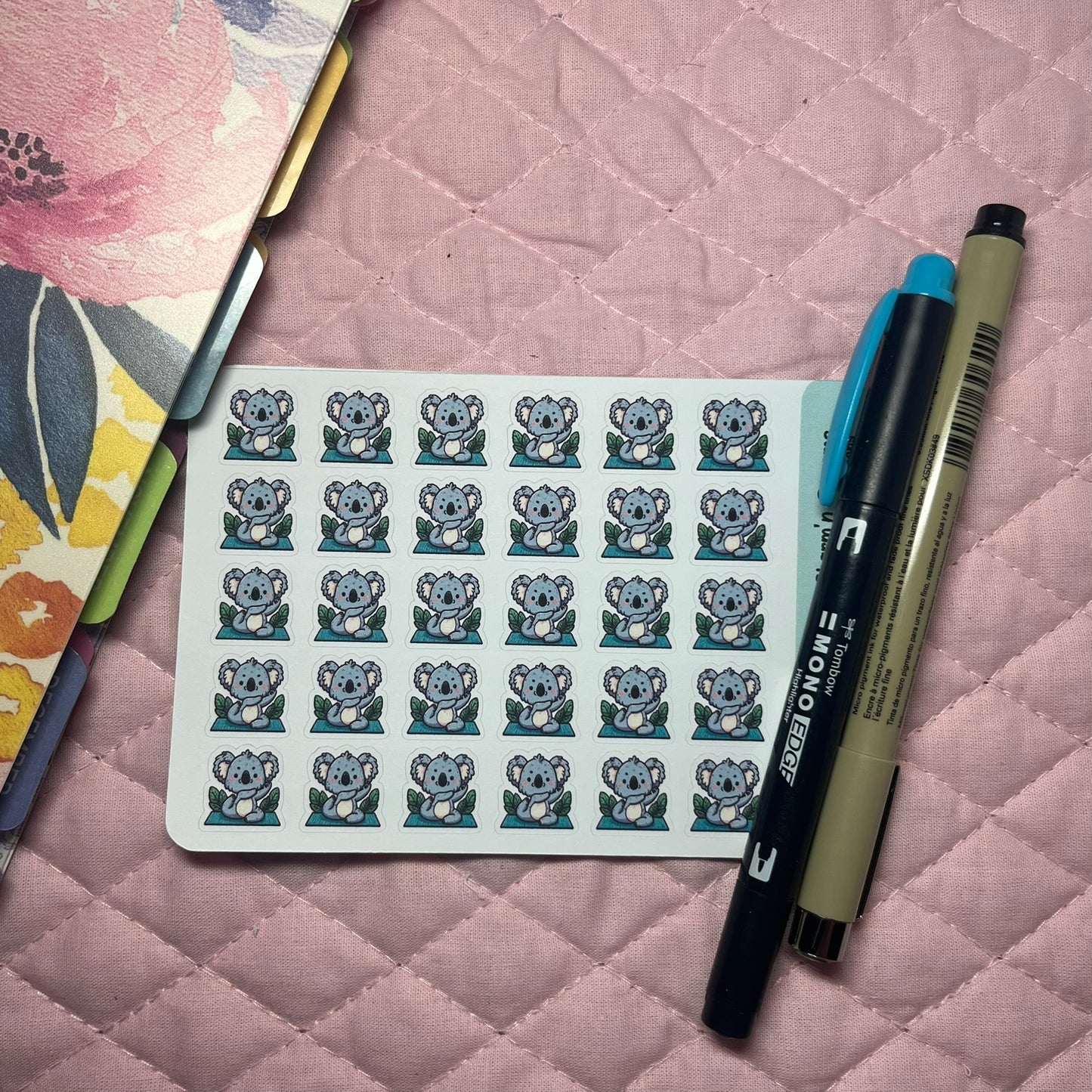 Koala Yoga Icon Planner Stickers