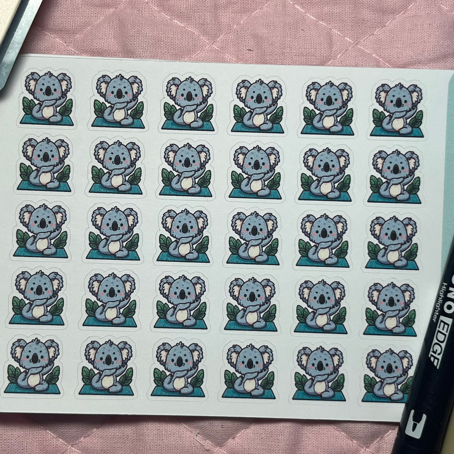 Koala Yoga Icon Planner Stickers