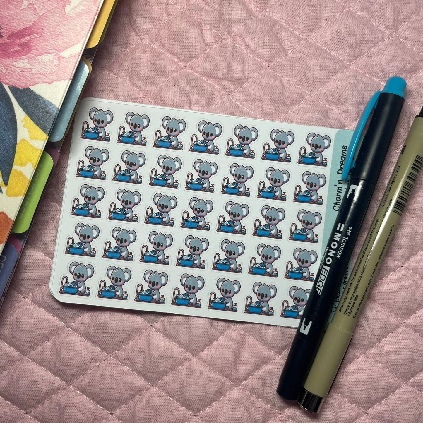 Koala Wash Dishes Icon Planner Stickers