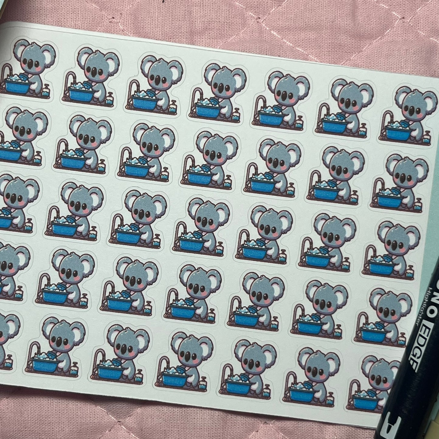 Koala Wash Dishes Icon Planner Stickers