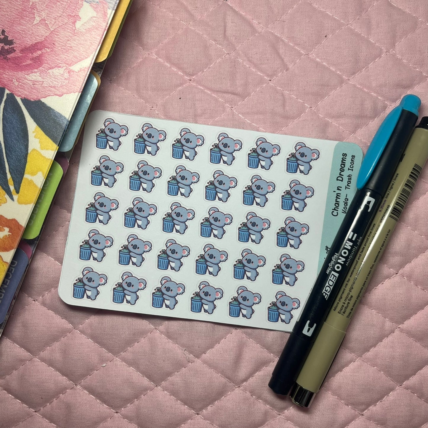 Koala Trash Icon Planner Stickers