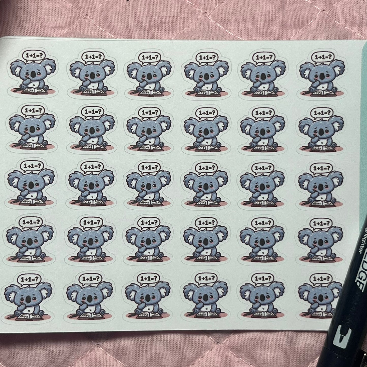 Koala Calculate/ Homework Icon Planner Stickers