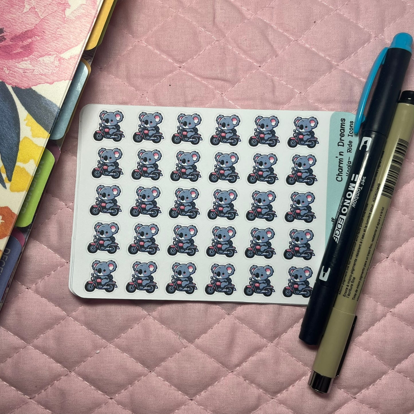 Koala Ride Icon Planner Stickers