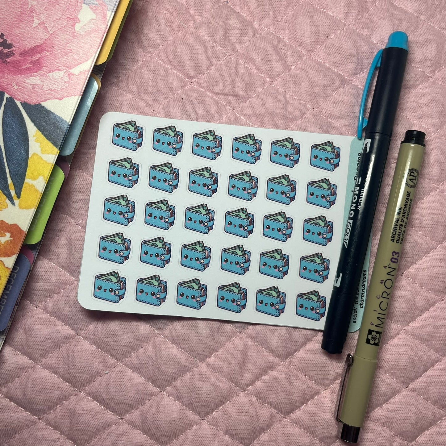 Money Wallet Icon Planner Stickers