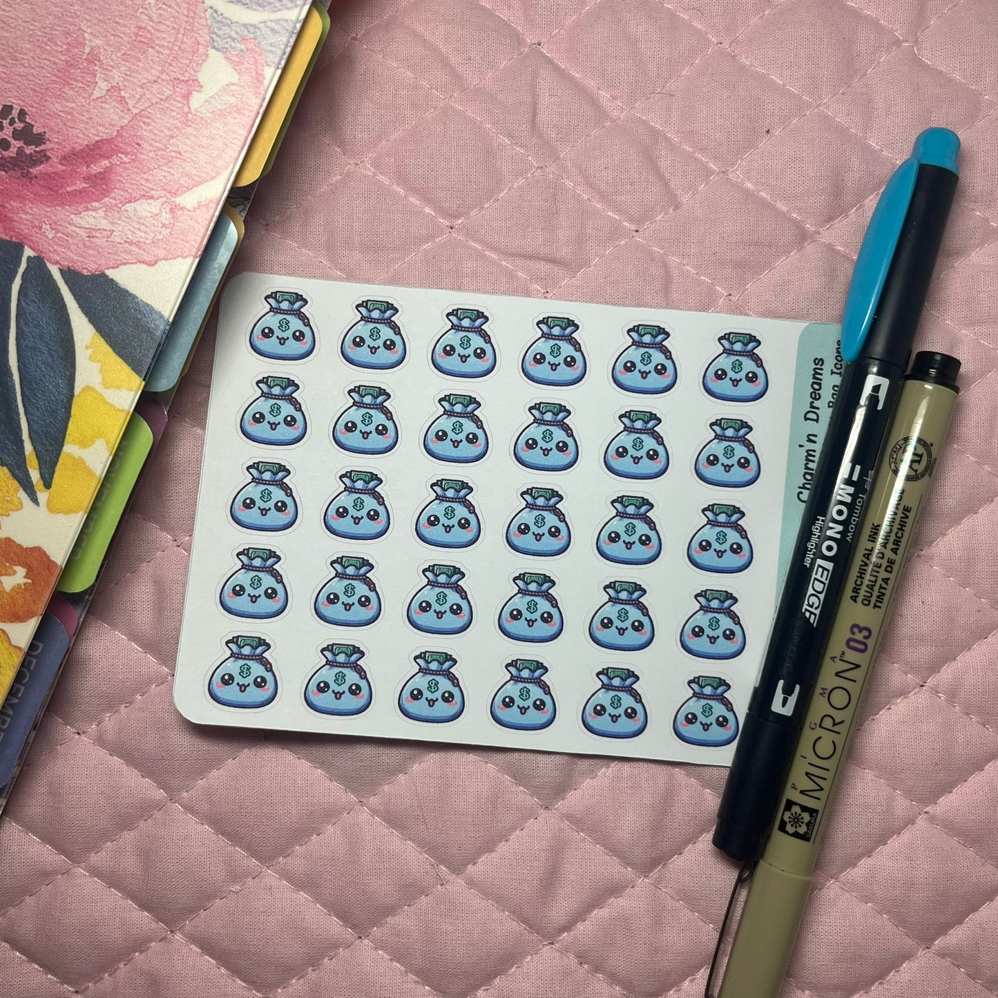 Money Money Bag Icon Planner Stickers