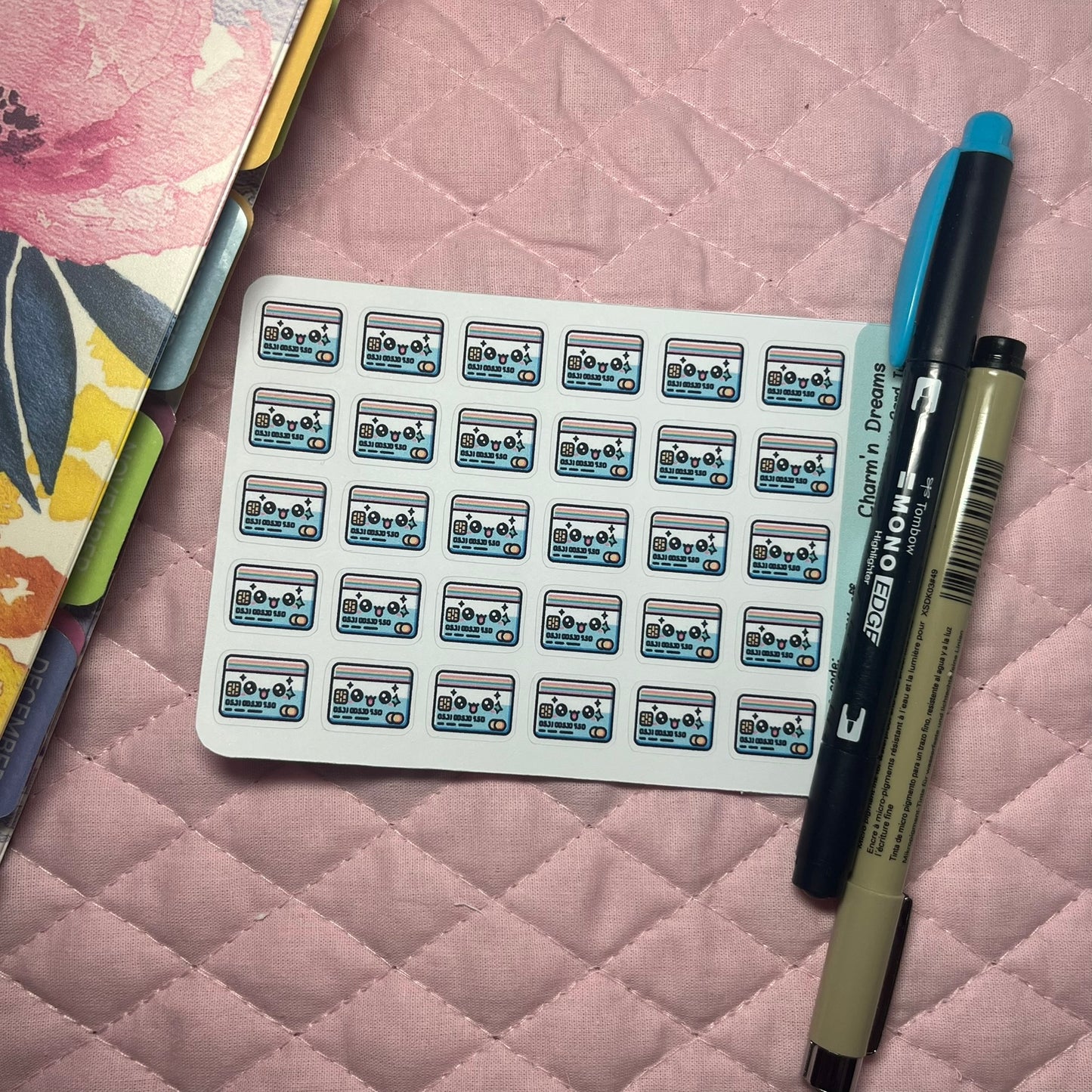 Money Credit Card Icon Planner Stickers