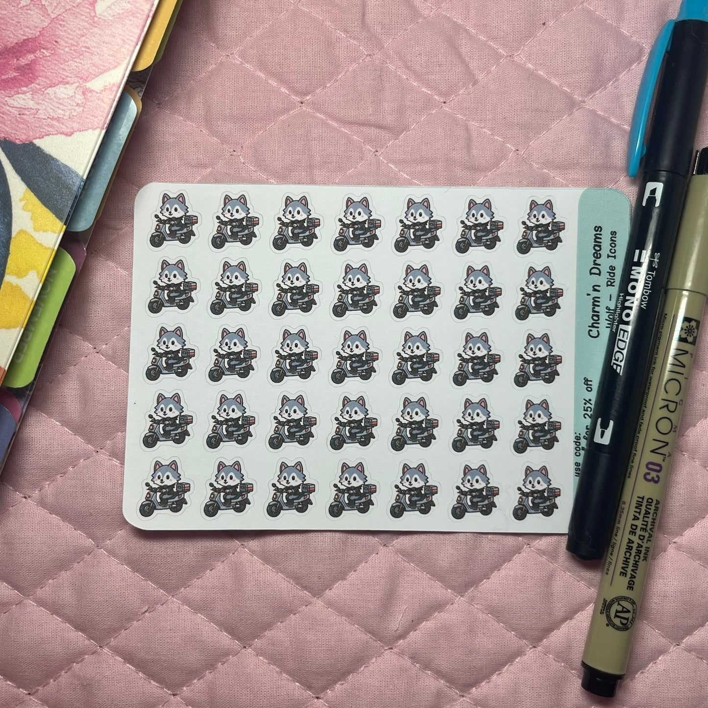 Wolf Ride Icon Planner Stickers