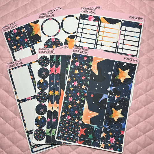 Rainbow Stars Planner Sticker Kit