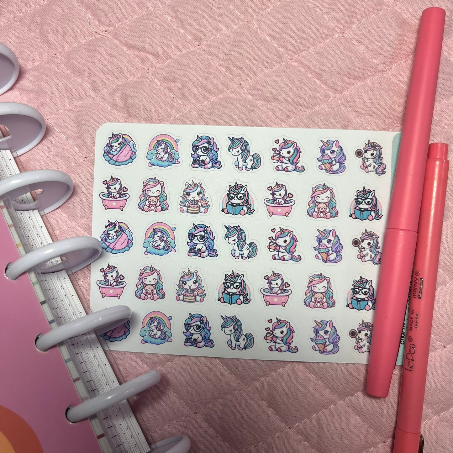 Pastel Unicorn Sampler Planner Stickers