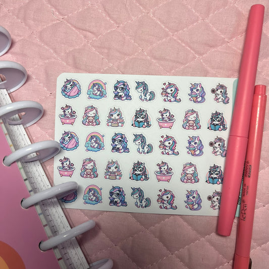 Pastel Unicorn Sampler Planner Stickers