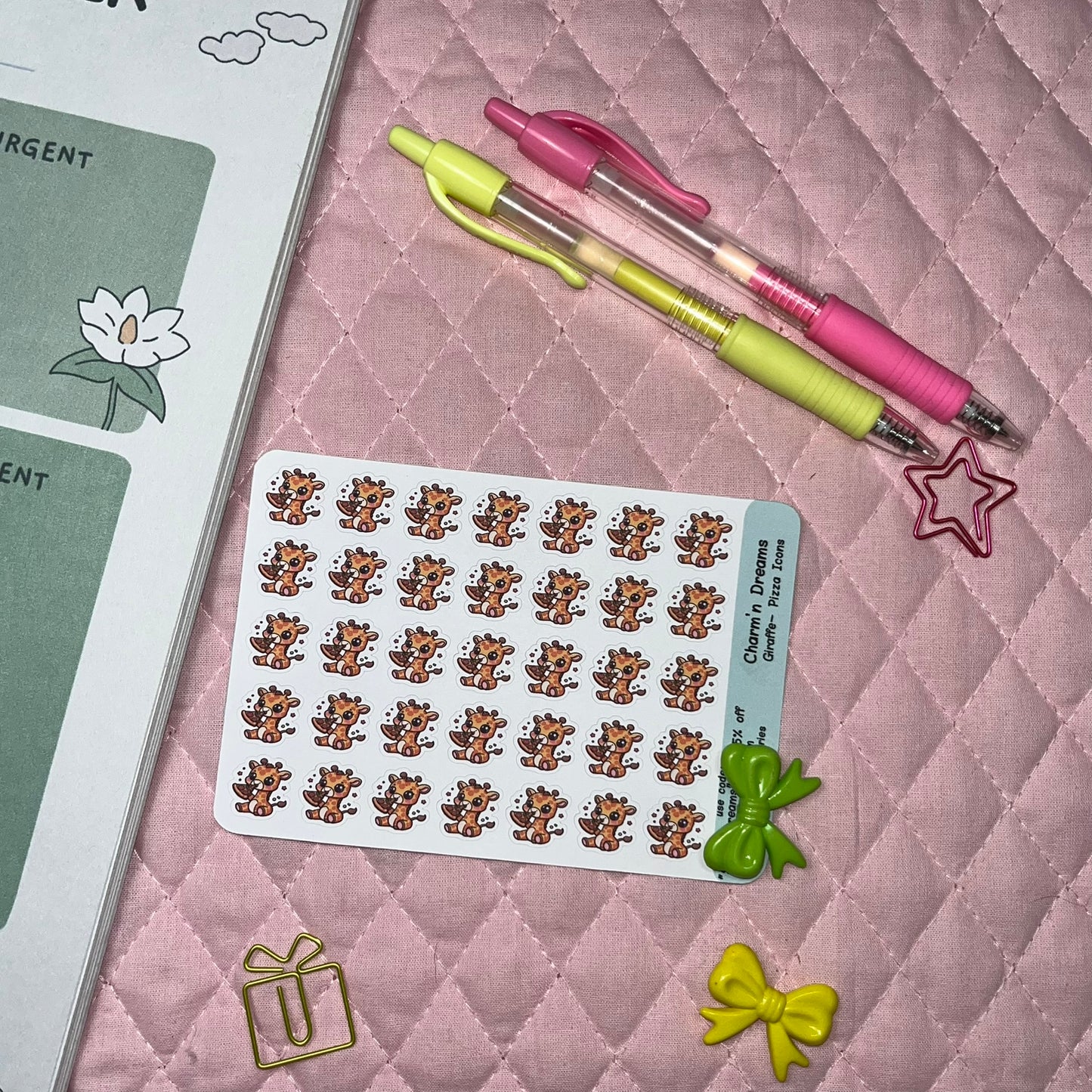 Giraffe Pizza Icon Planner Stickers
