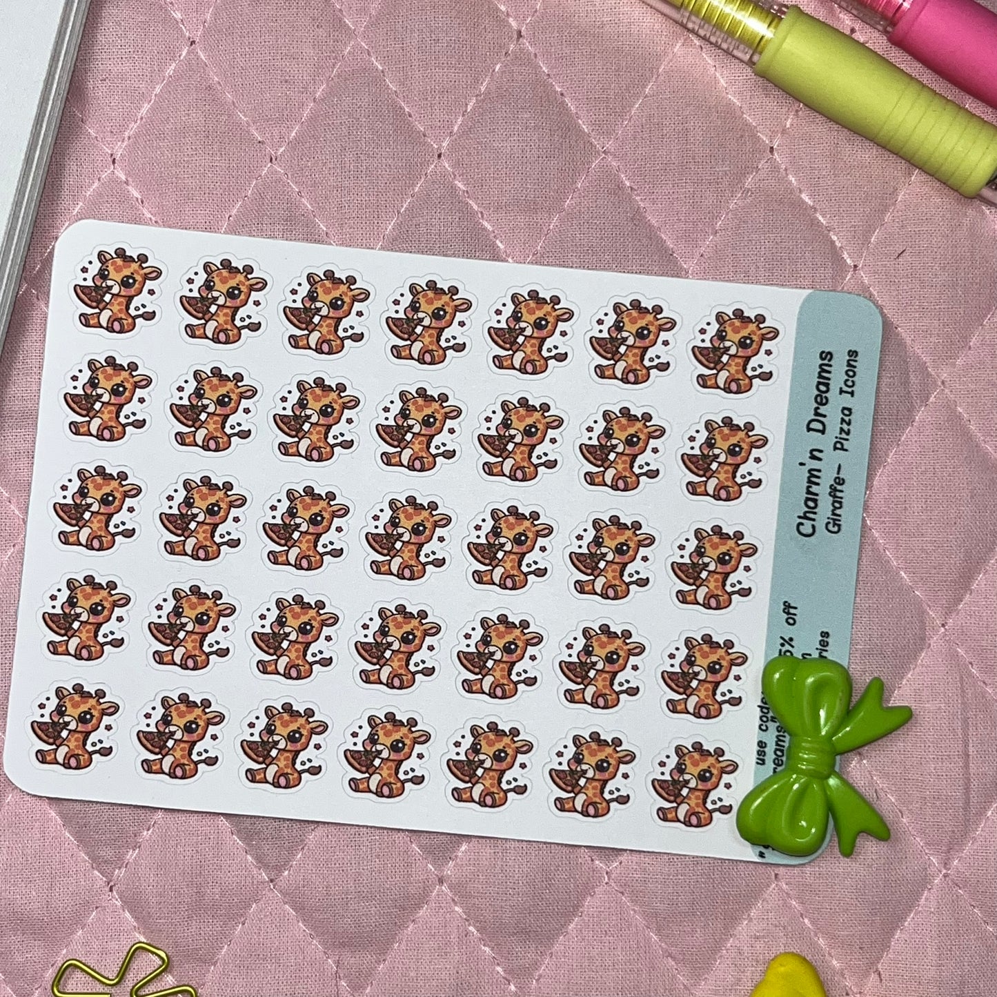 Giraffe Pizza Icon Planner Stickers