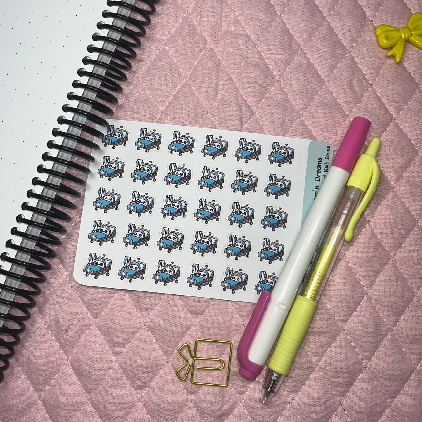 Medical Hospital Visit/ Bed Rest Icon Planner Stickers