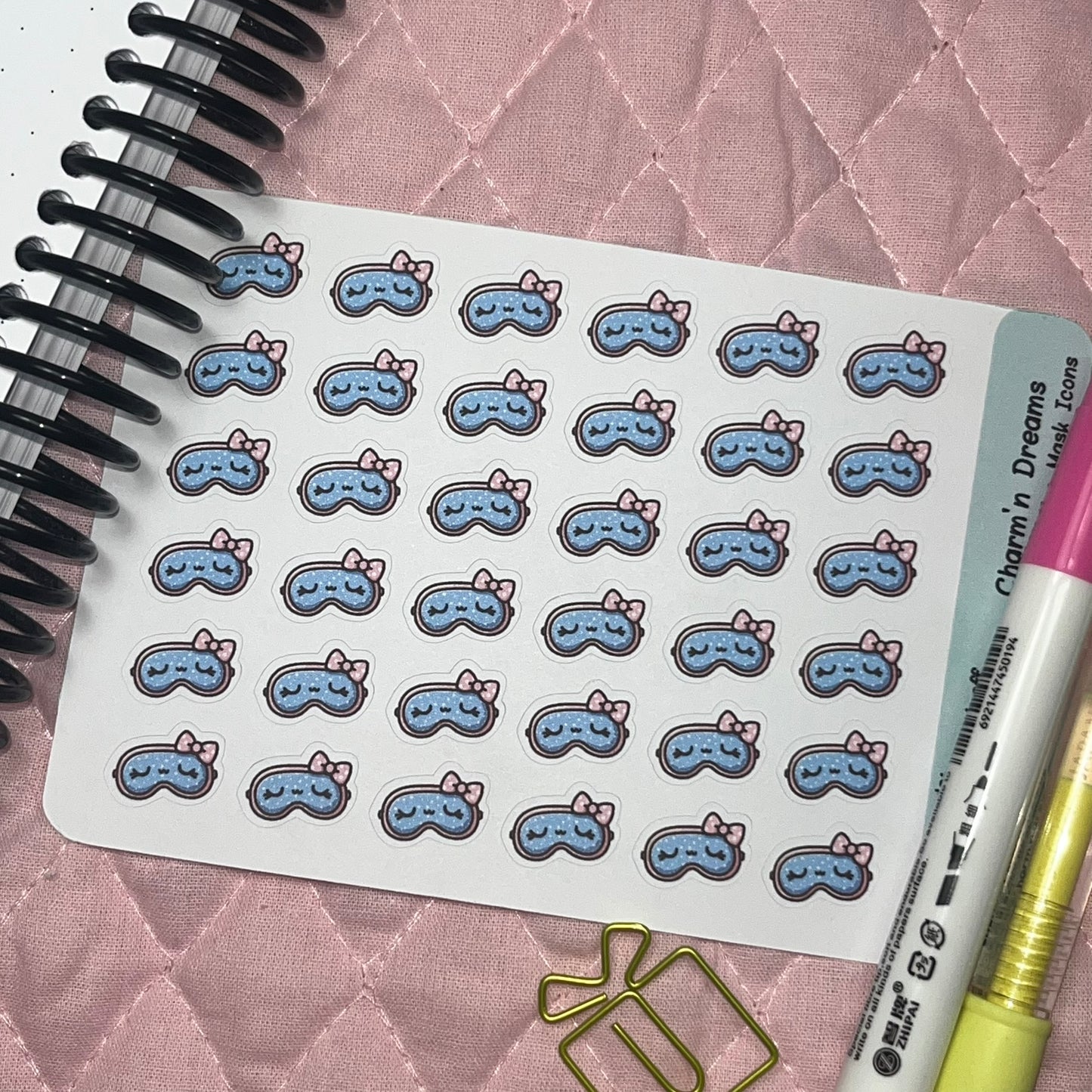 Beauty Eye Mask Icon Planner Stickers