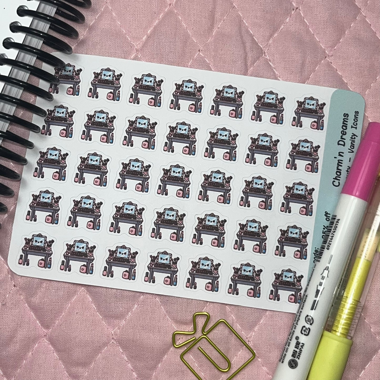 Beauty Vanity Icon Planner Stickers