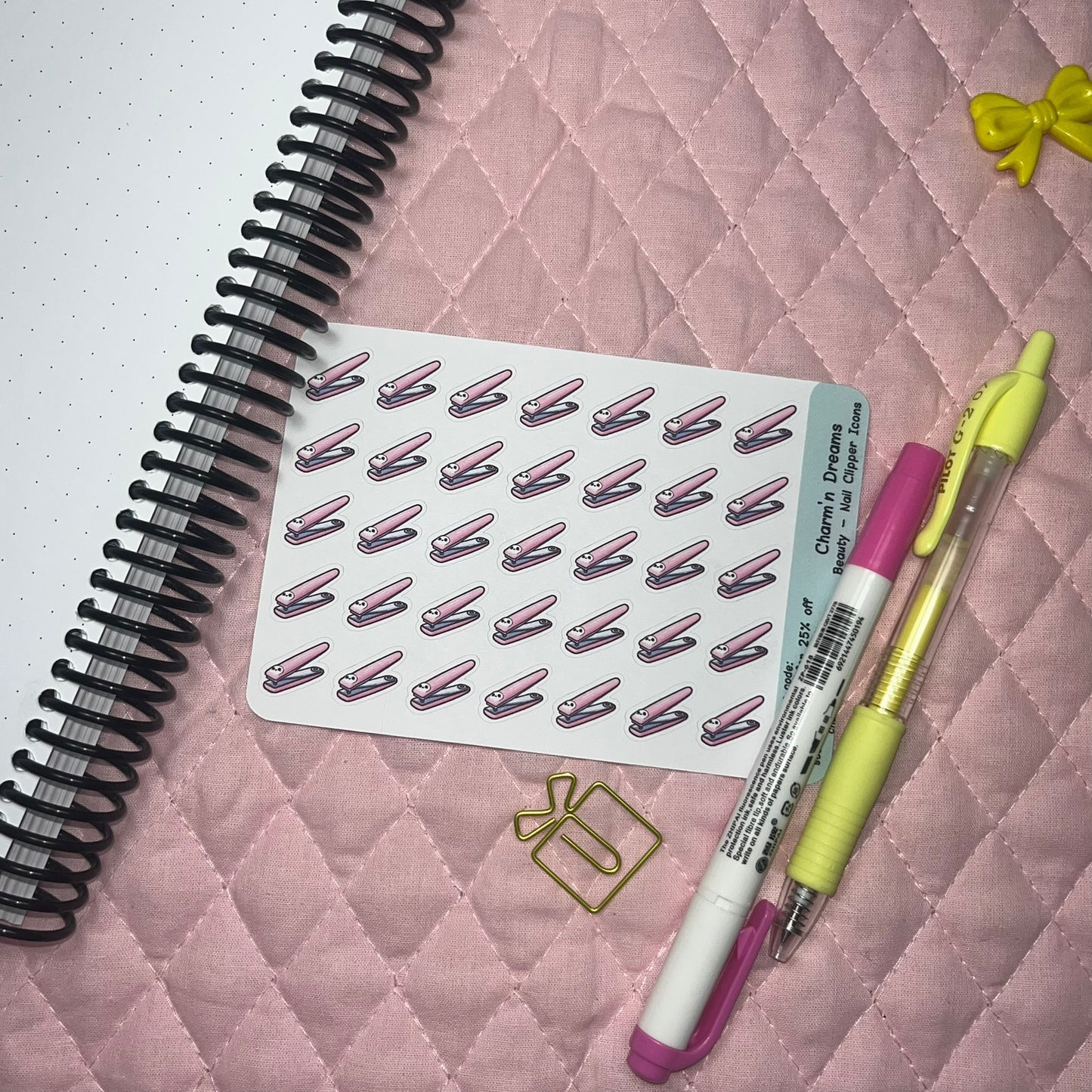 Beauty Nail Clipper Icon Planner Stickers