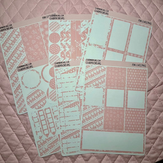 Pink Christmas Planner Sticker Kit